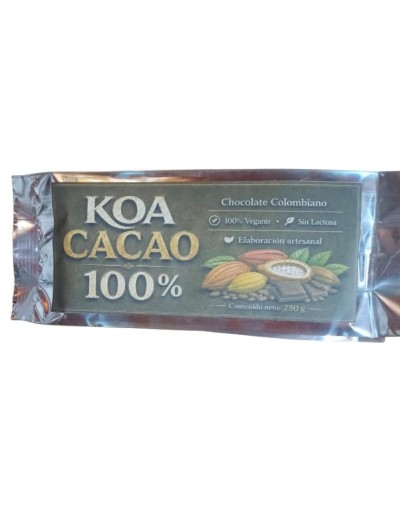 Chocolate Artesanal KOA Cacao 100%