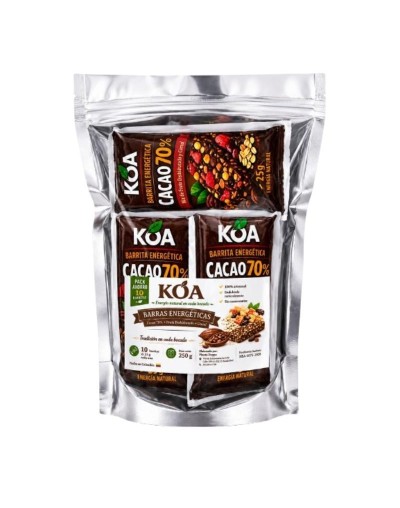 Barras Energéticas KOA Cacao 70%-10 barras