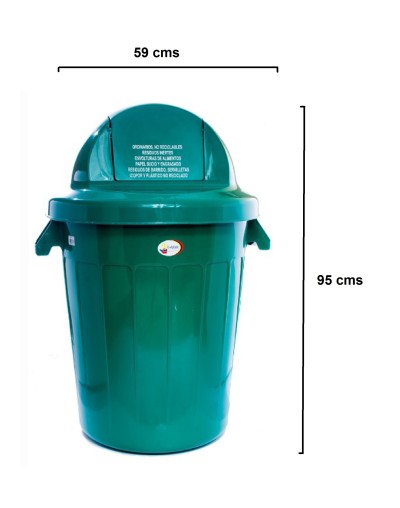 Caneca Plástica de 120 Litro Tapa Vaivén Cúpula