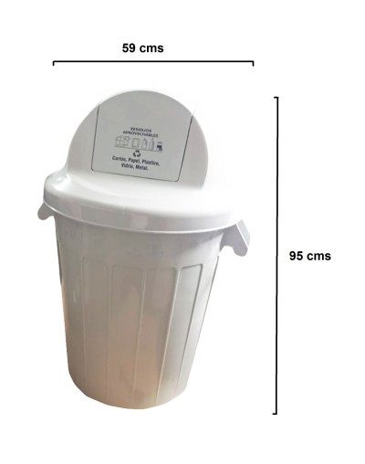 Caneca Plástica de 120 Litro Tapa Vaivén Cúpula