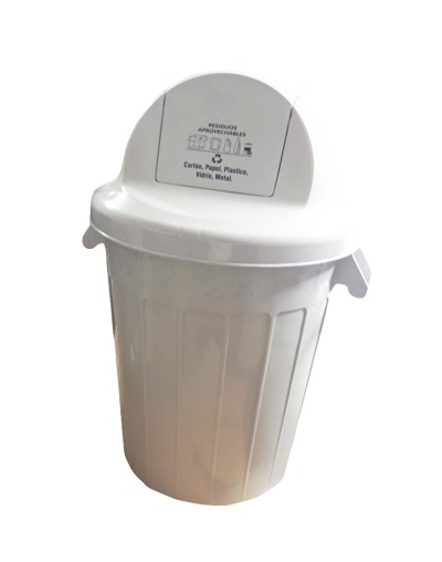 Caneca Plástica de 120 Litro Tapa Vaivén Cúpula