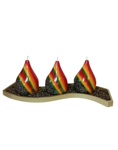 Vela pera con base curva