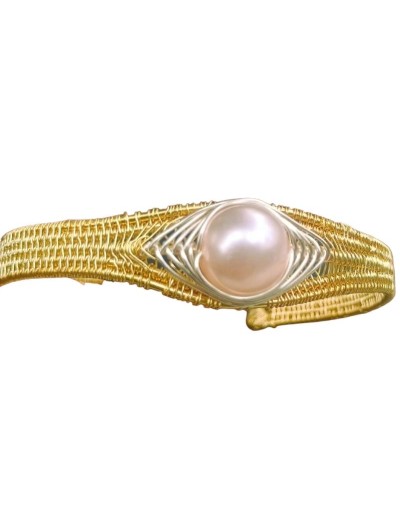 Pulsera tejida perla 