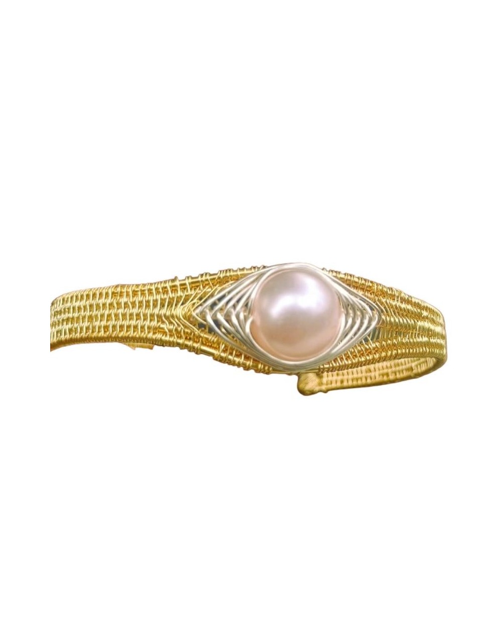 Pulsera tejida perla 
