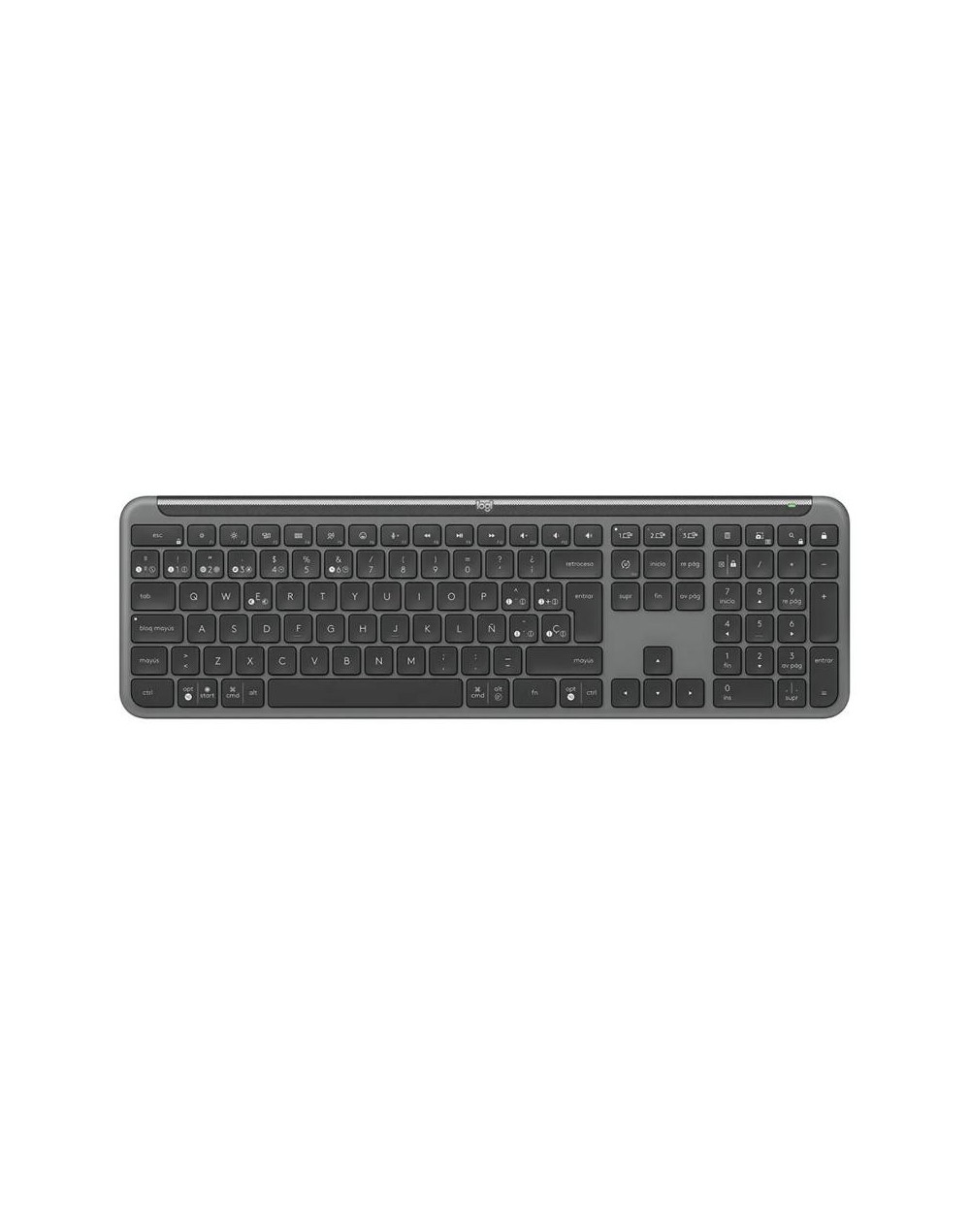 Logitech Signature Slim K950, Teclado Bluetooth / Bolt, Blk Teclado Gris oscuro Idioma Español Latinoamérica