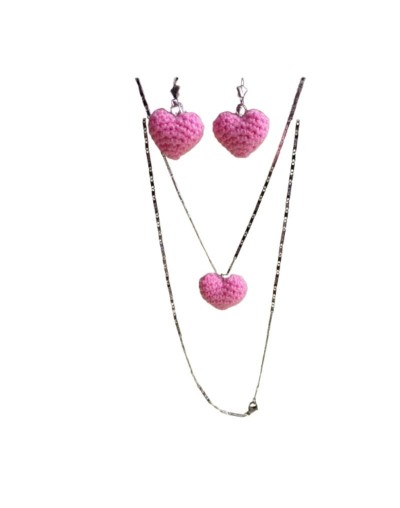 Aretes y collar corazón 