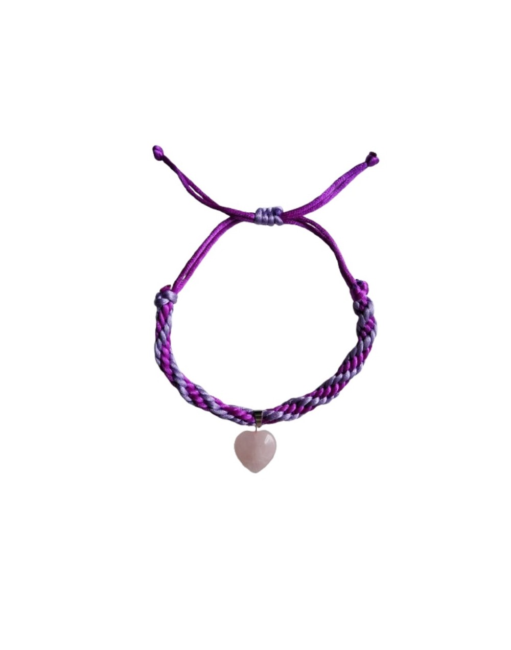 Collar Kumihimo Para Mascotas En Hilo Seda y Cuarzo Rosa 