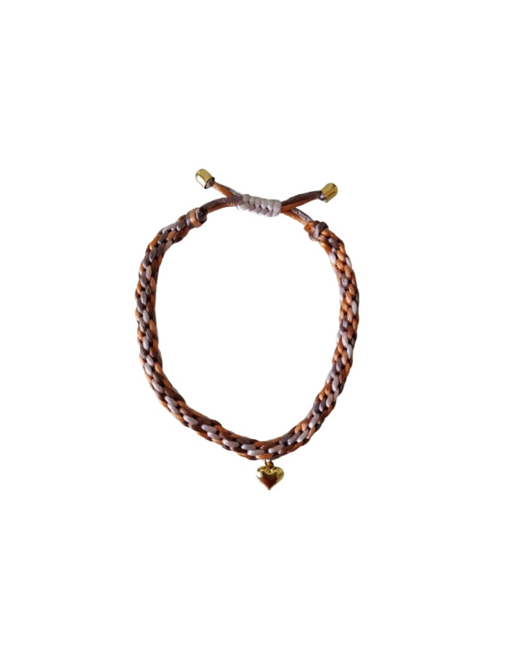 Collar Kumihimo Mascotas En Hilo Seda Cobrizo 