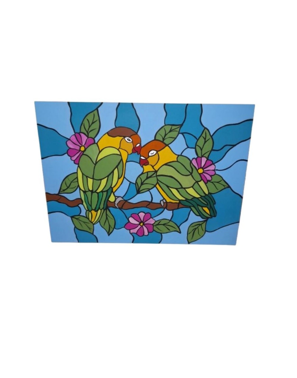 🦜🎨 Juego de Individuales x 4 en Técnica Imitación Vitral
