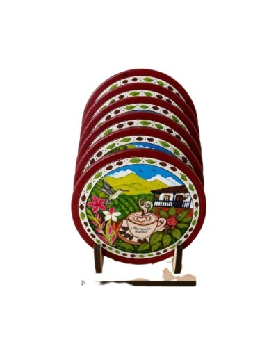 ☕🦜 Juego de Portavasos Armenia Quindío – Diseño Inspirado en Técnica Country
