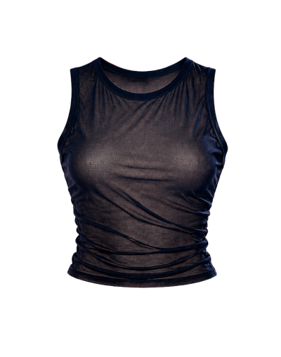 Top Negro malla trasparente sisa