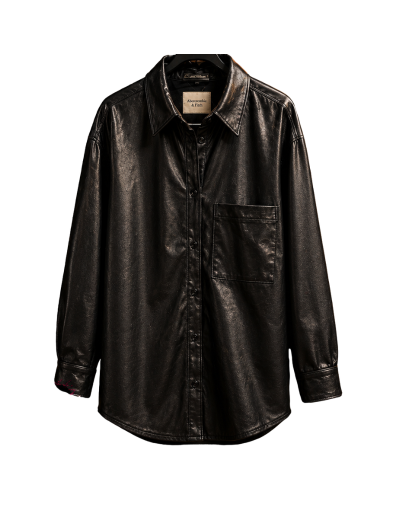 Chaqueta Cuerina negra Abercrombie
