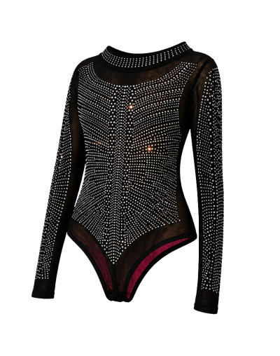 Body Transparente negro pepitas 