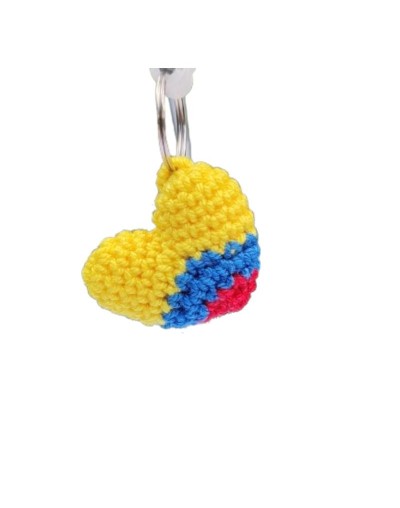 Llavero Corazón Colombia en Amigurumi HOOKUMI
