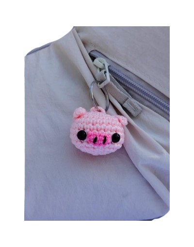 Llavero Cerdo en Amigurumis HOOKUMI