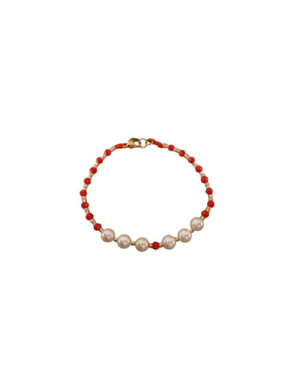 PULSERA EN HILO Y PERLAS