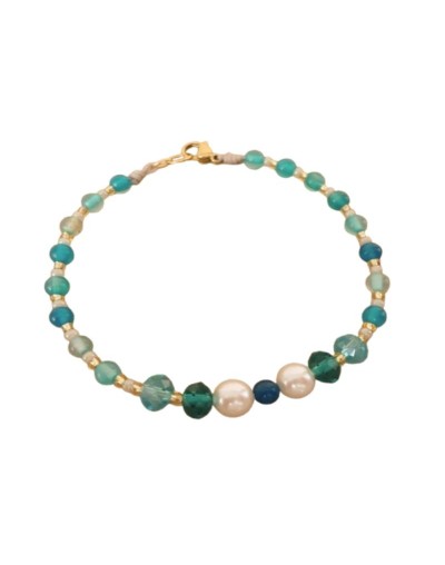 PULSERA EN AMATISTAS MURANO Y PERLA