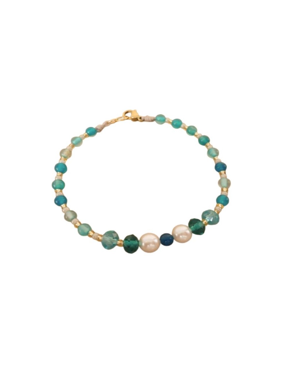PULSERA EN AMATISTAS MURANO Y PERLA