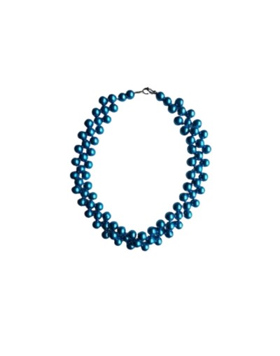 Gargantilla Doble de Perlas Azules 