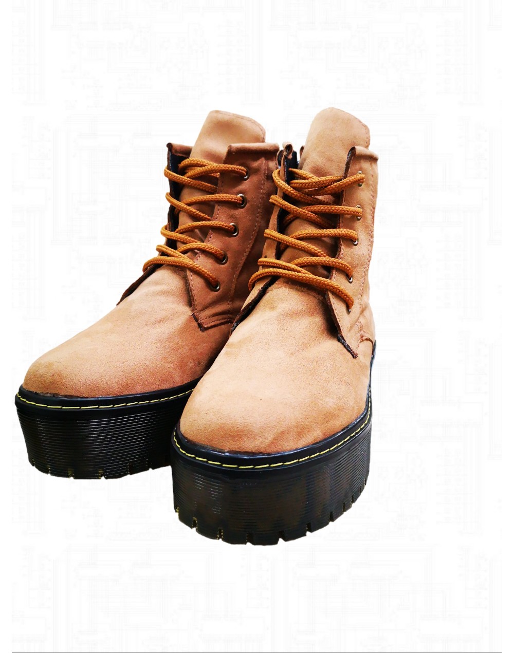 Botas Cortas  Botines con plataforma tipo Martens color miel
