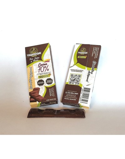 CHOCOLATINA AL 70%. CAJA de 24 unidades de 10g