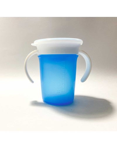 Vasos entrenador antiderrame 360º giratorio  7 onza azul
