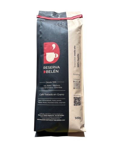 Café tostado en grano x 500g