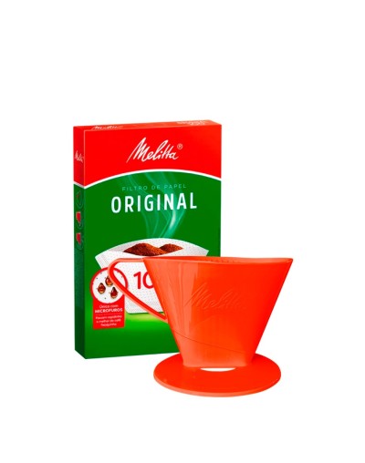 Portafiltro melitta rojo tamaño 100 con 30 filtros