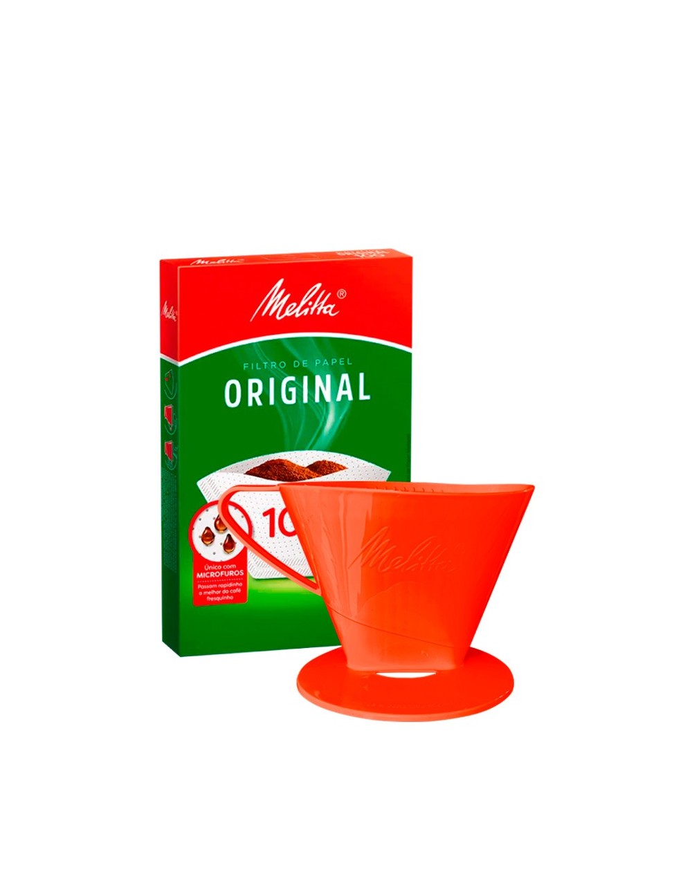 Portafiltro melitta rojo tamaño 100 con 30 filtros