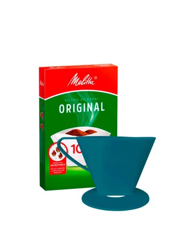 Portafiltro melitta Azul Petróleo tamaño 100 con 30 filtros