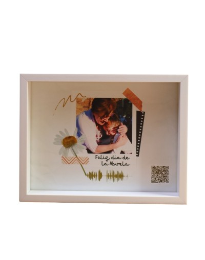Marco Tipo Caja con Onda Sonora y QR - Arte Personalizado Bogotá | Crea Artsound