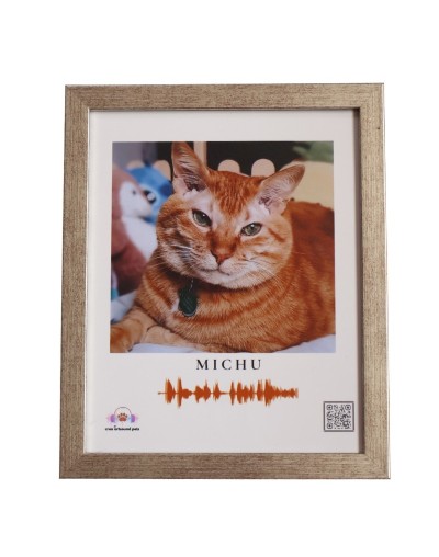 Marco Plata con Onda Sonora y QR — Arte Personalizado Bogotá | Crea Artsound Pets