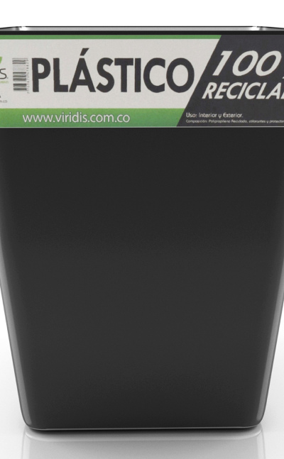 Matera Negra 40cm Elaborada en plástico 100% Reciclado