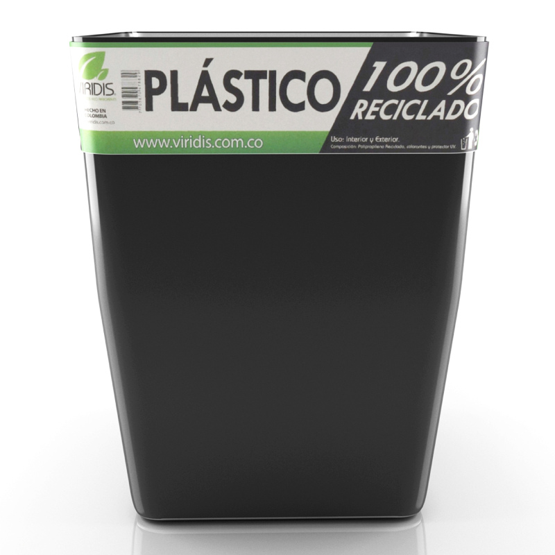 Matera Negra 40cm Elaborada en plástico 100% Reciclado