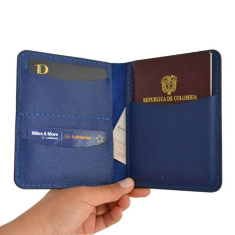 Porta pasaporte e1 azul oscuro