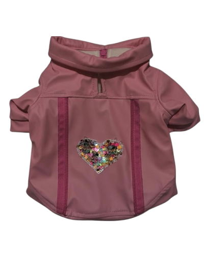 Chaqueta en cuerina rosada
