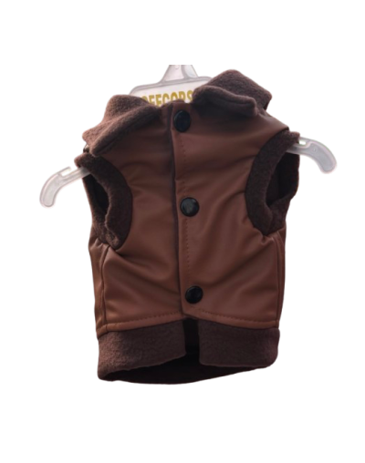Chaqueta en cuerina café