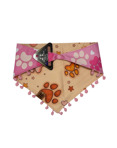 Pañoleta para perros y gatos Huellas con Pompones | Hanker Pets
