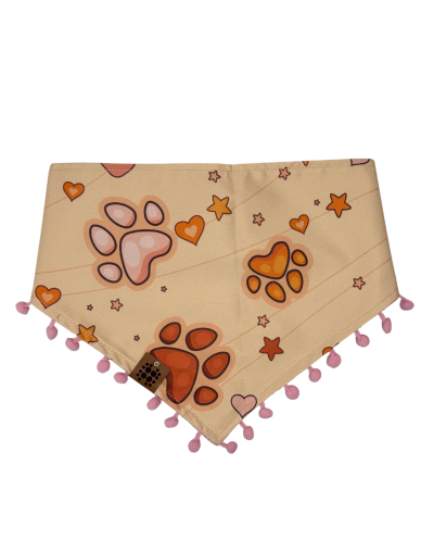 Pañoleta para perros y gatos Huellas con Pompones | Hanker Pets