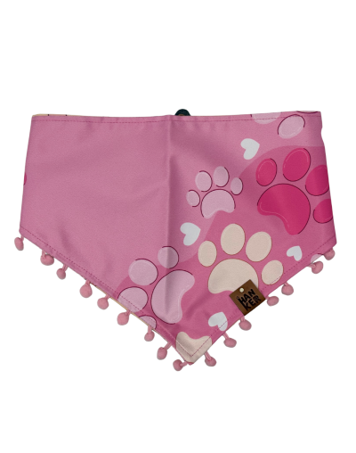 Pañoleta para perros y gatos Huellas con Pompones | Hanker Pets