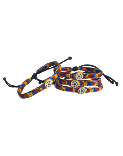 Manilla Colombia Tricolor con Dije de Balón de Fútbol X DOCENA