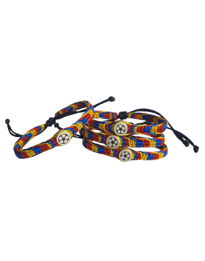 Manilla Colombia Tricolor con Dije de Balón de Fútbol X DOCENA