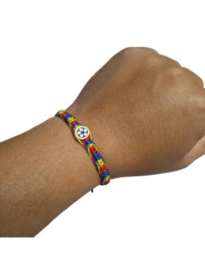 Manilla Colombia Tricolor con Dije de Balón de Fútbol X DOCENA