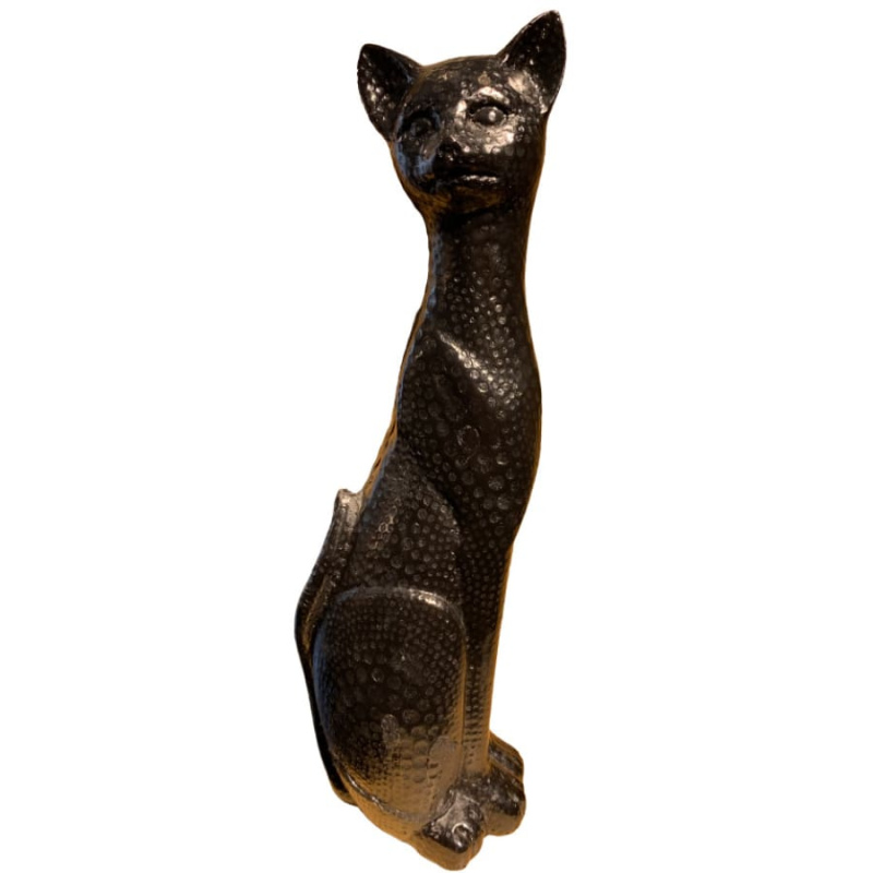 Artesania gato tallado en carbon