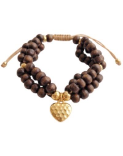Pulsera Madera y corazón