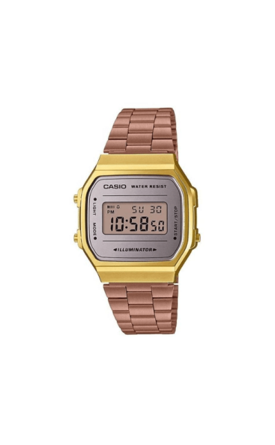 Reloj casio vintage a168wecm-5df oro rosa y dorado