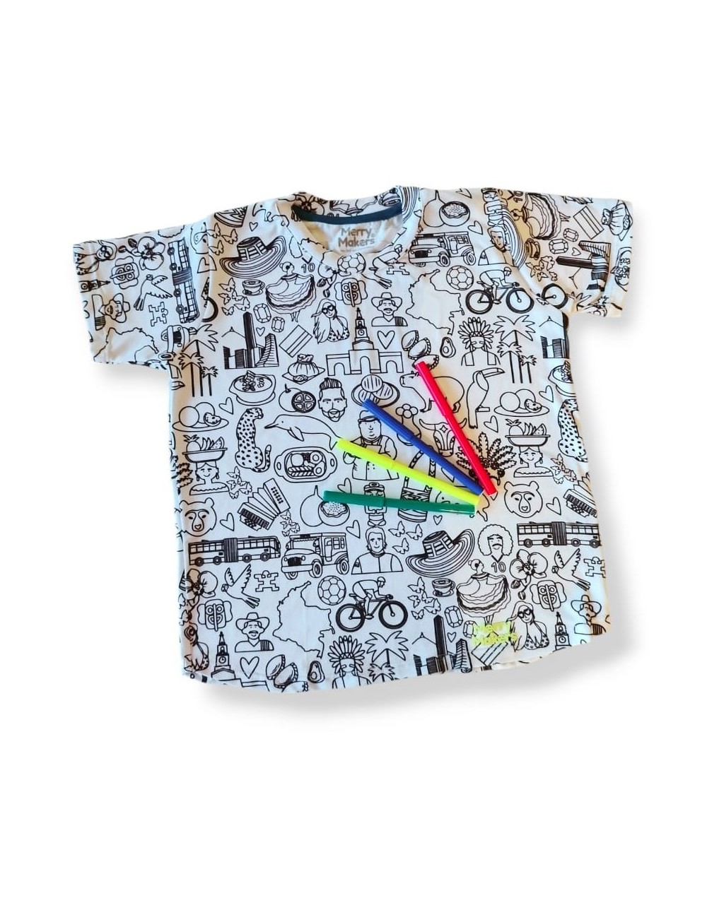 Camiseta Coloreable - Los tesoros de Colombia