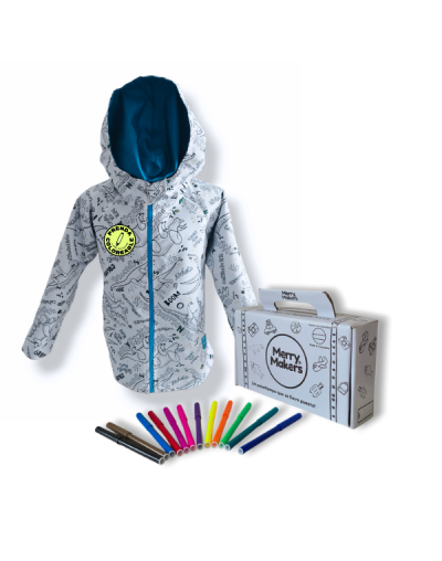 Chaqueta coloreable doble faz niño dinosaurios