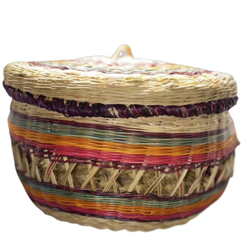 Artesania cesta pan con tapa