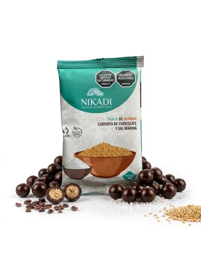 Quinoa cubierta de chocolate al 60% y sal marina